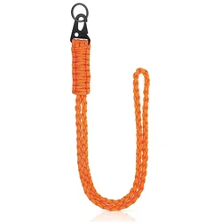 Durable Braided Paracord Neck Keychain with Metal Clip (Orange)