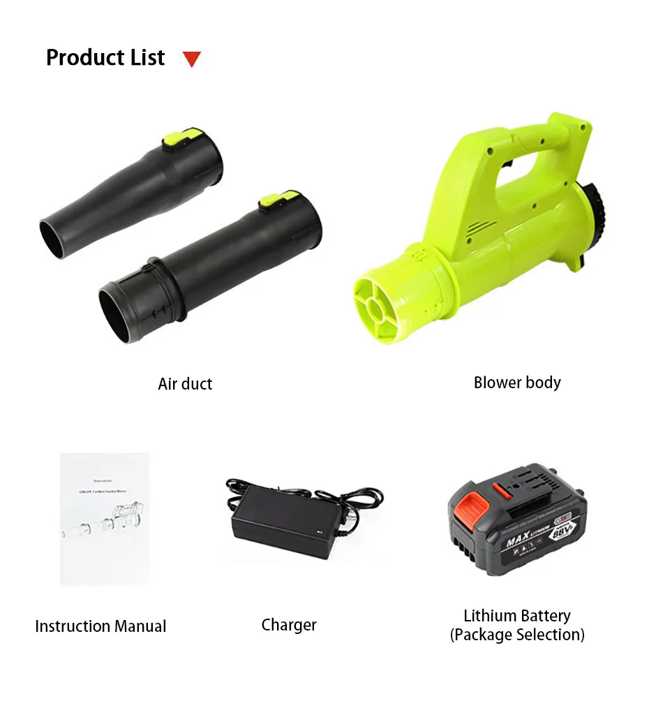 Cordless Leaf Blower Battery Powered Leaf Blower Multi-Function Dust Blower Ligh