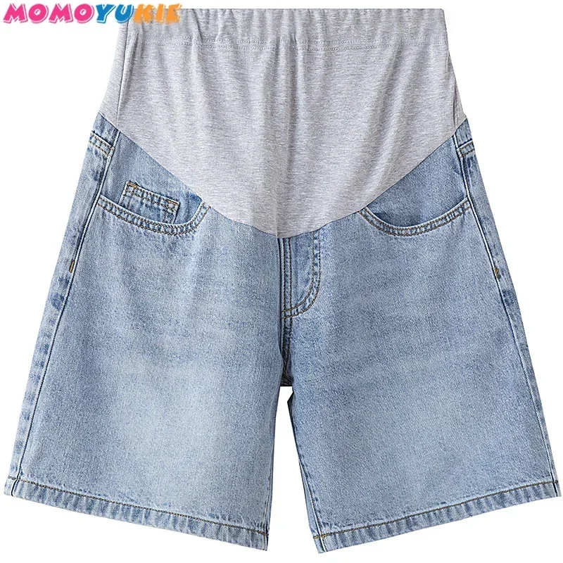 Denim Fashion Maternity Shorts Summer Pregnancy Cotton Short Slim Tight Hole Denim Elastic jeans Maternity Pants clothe Maternity Pants Pregnant Shorts