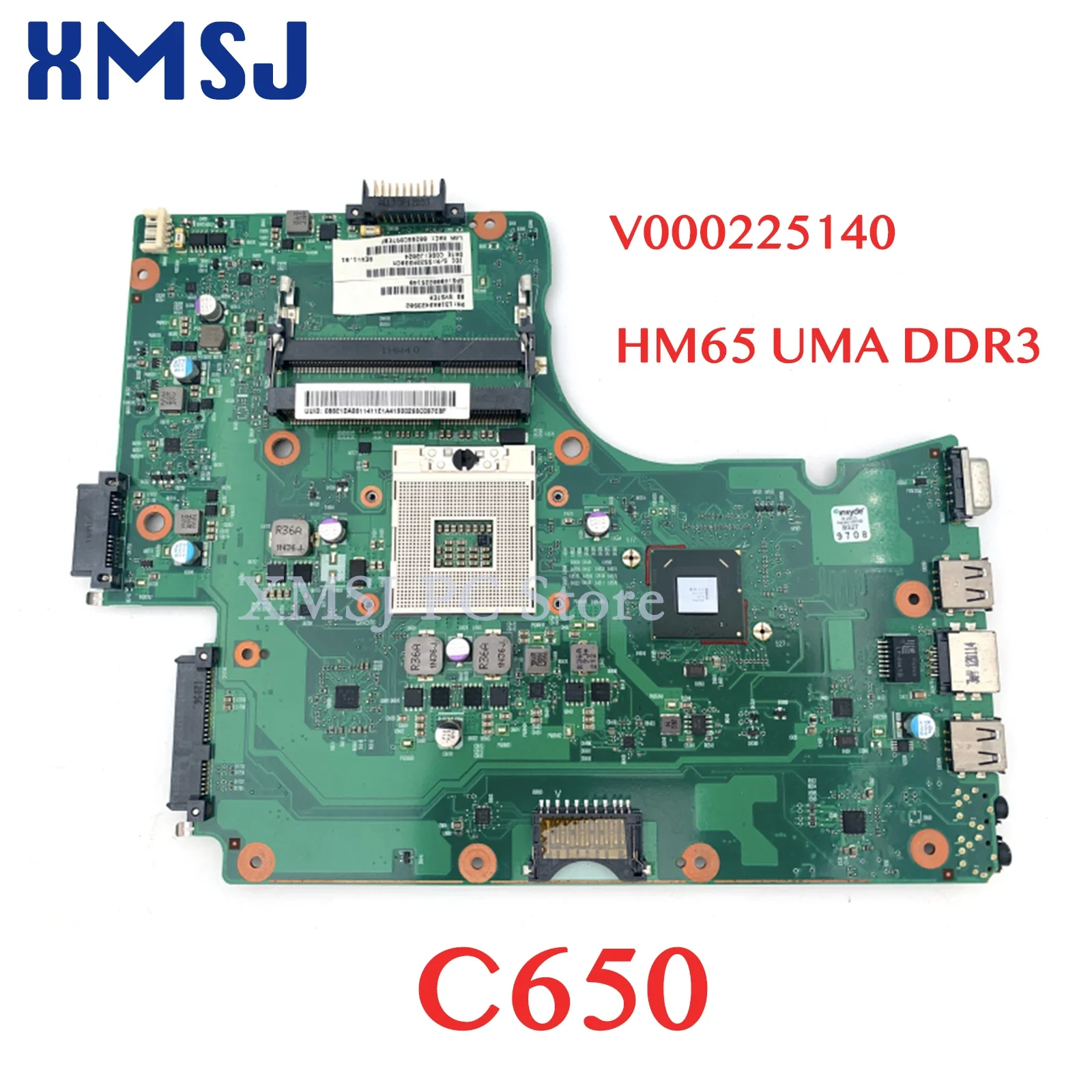 

XMSJ For Toshiba Satellite C650 Laptop Motherboard 6050A2423501-MB-A02 V000225140 HM65 UMA DDR3 Main Board Full Test