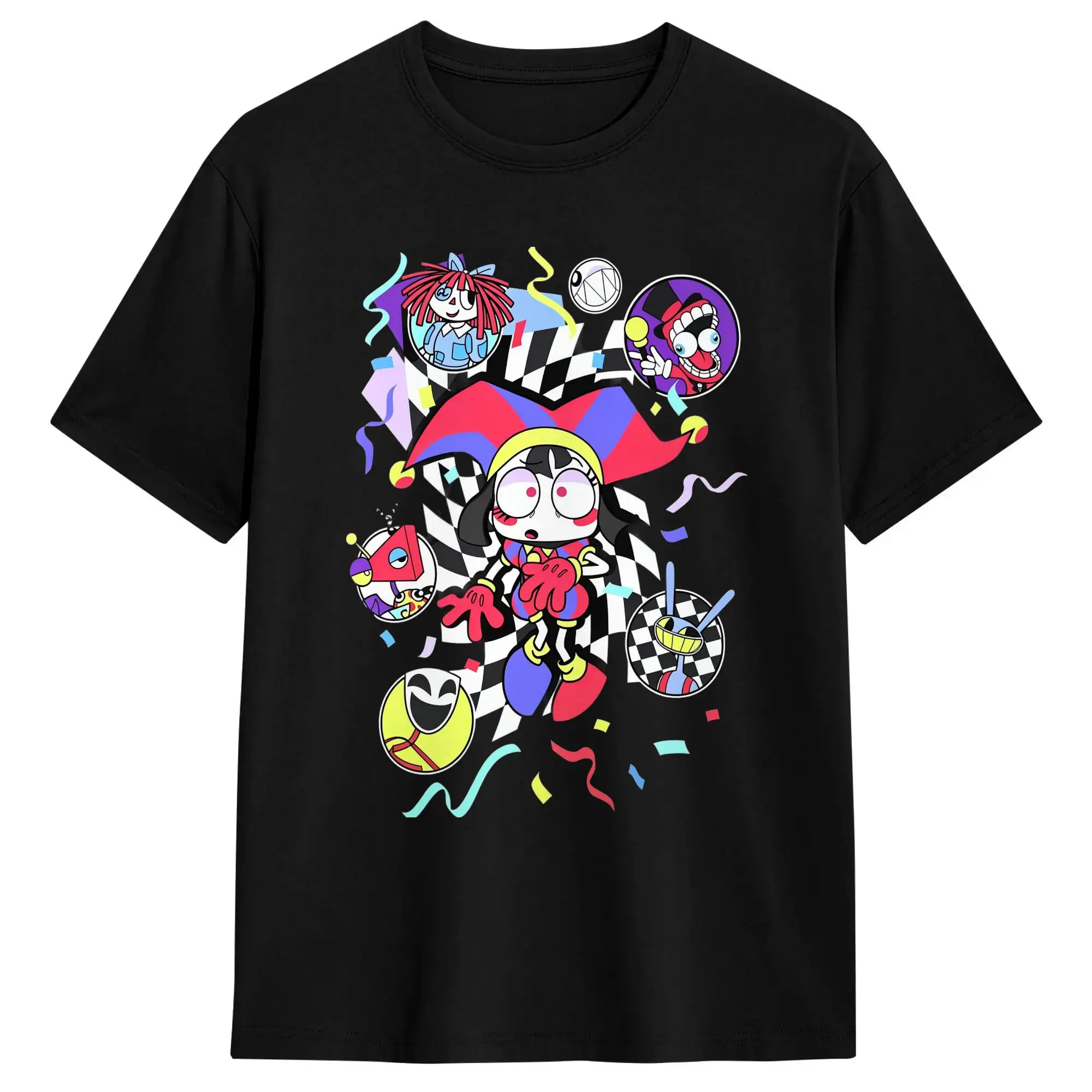 Amazing Digital Circus Caine T-Shirt für Erwachsene, Vintage-T-Shirts, Sommer-T-Shirts mit O-Ausschnitt, trendige T-Shirts, Großhandel mit übergroßer Kleidung