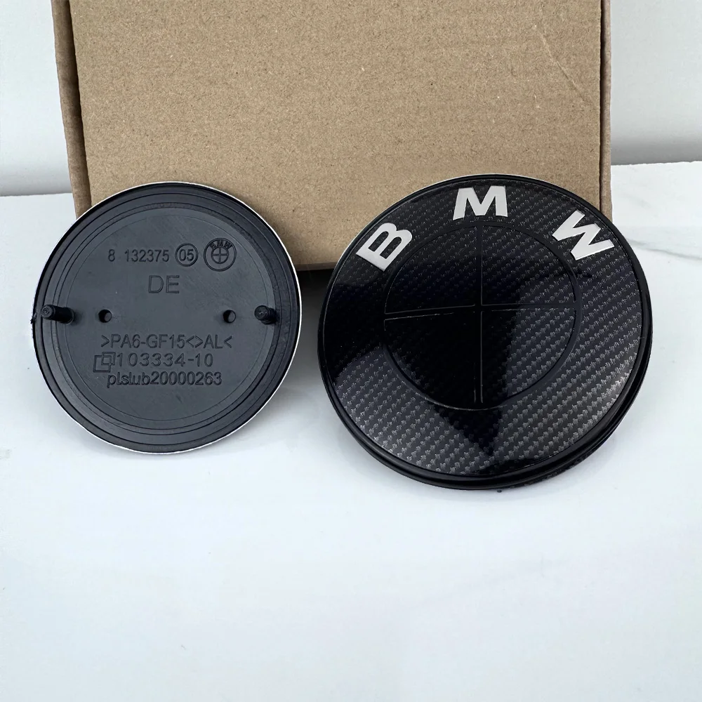 CarbonAllBlackCarFrontHoodEmblemLogoRearTrunkBadgeForBMWForfront82mmRear74mm-AliExpress34