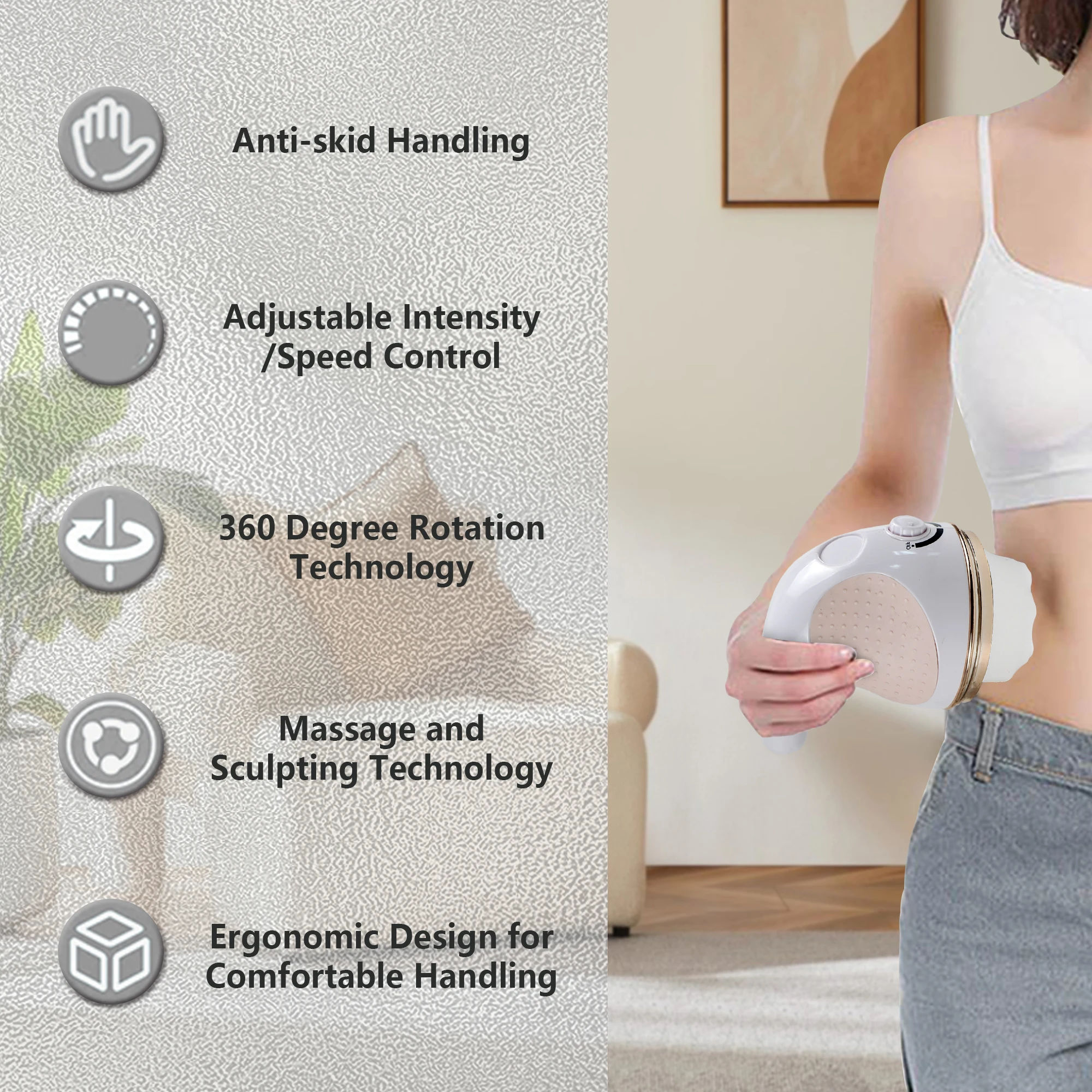 電気セルライトマッサージャー、腕、腹部、脚、腰、臀部用のボディ