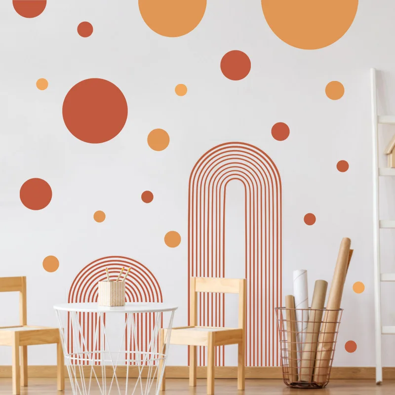 

Arch Geometric Line Wall Sticker Self-adhesive DIY Bohemian PVC Wallpaper Sofa Background Bedside Home Decoration