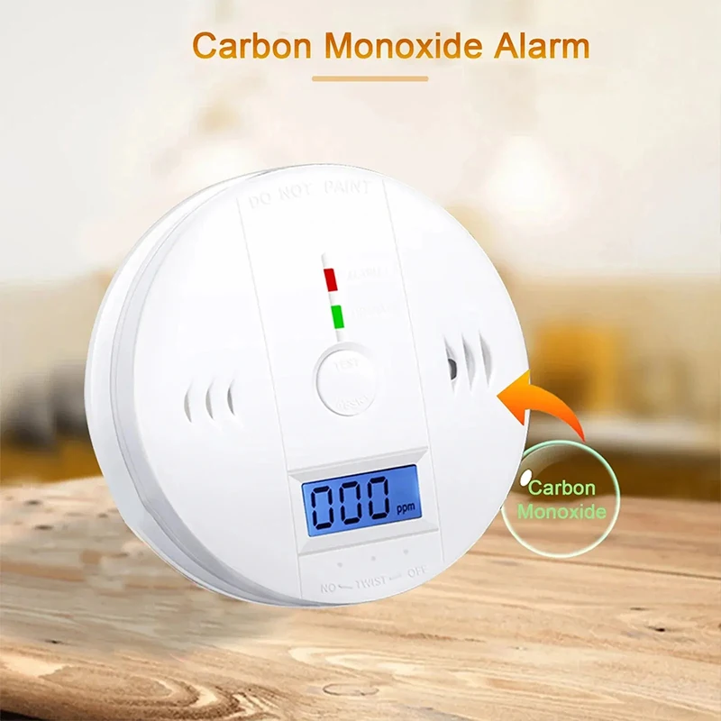 Carbon Monoxide Alarm Carbon Monoxide Alarm Smoke Alarm Co Detector LCD Display Home Wireless Toxic Gas Leak Detector Fire Sound