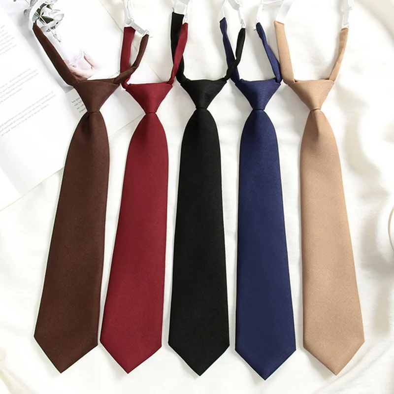JK Ties Women Solid Black Neck Tie Girls Japanese Style for Jk Uniform Cute Necktie Plaid Uniform School Accessories woven necktie necktie set