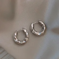 Elegant 925 Sterling Silver Circular Hoop Earrings (Silver)