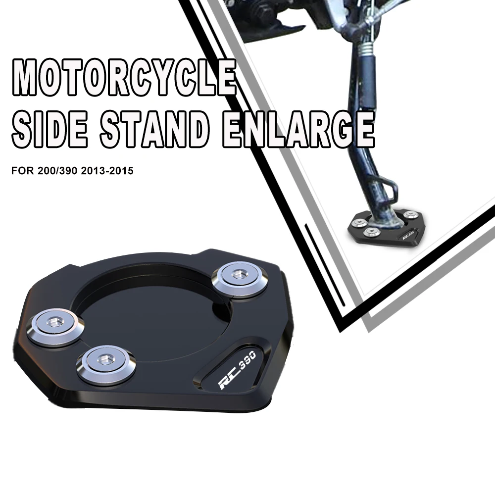 

2023 Motorcycle CNC Side Stand Enlarger Kickstand Enlarge Plate Pad For RC390 2014-2023 2022 2021 2020 2019 2018 2017 2016 2015