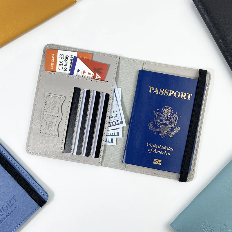 Portafoglio in Pelle per Passaporto, Accessorio Multifunzione, Custodia Protettiva, Porta Documenti da Viaggio per Donne/Uomini - immagine 4