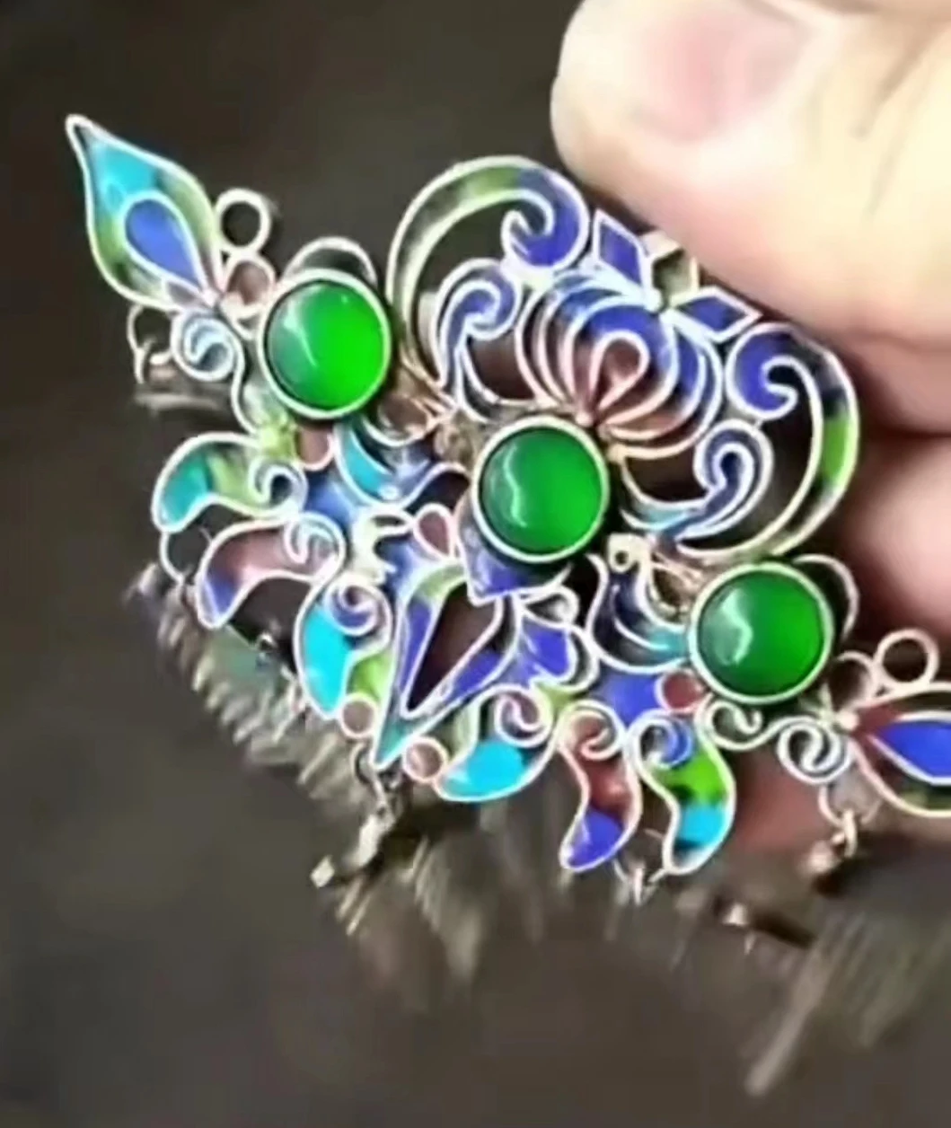 

The new cloisonne hollowed-out silk necklace, tassel, versatile national style, old silver pendant