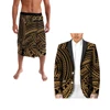 Pacific Heritage Long Sleeve Kimono Cardigan And Ie Two Piece Polynesia Samoan Style Retro Style Men's Trendy Suit For Party 2