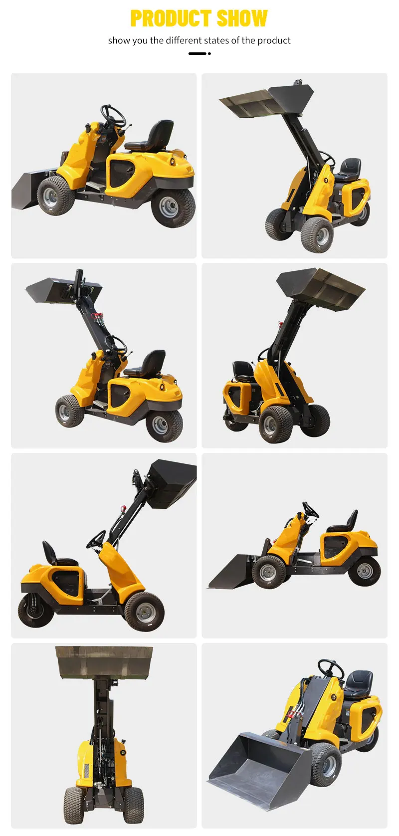 Mini-Dreirad-Kompaktlader 500 kg 600 kg 700 kg Diesel-Mini-Kompaktlader zu verkaufen – Detail 8