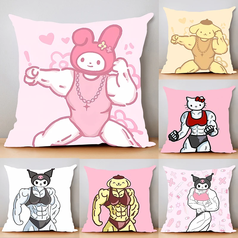 

Pillow Cover muscle Sanrio room bedroomo office coffee shop car Dakimakura Throw Pillows iving room Pillowcase 40x40cm gift