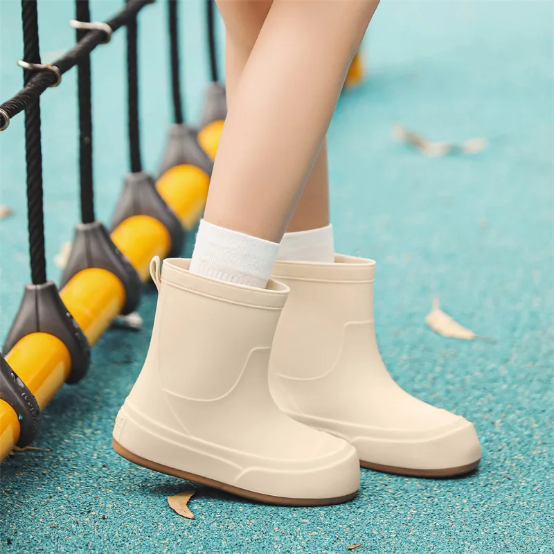 Evshine Frauen Mode Regen Schuhe Im Freien Wasserdichte Arbeit Garten Schuhe 2025, Neue Kurze Röhre Regen Stiefel Weichen Boden Dame Ankle Boot – Detail 24