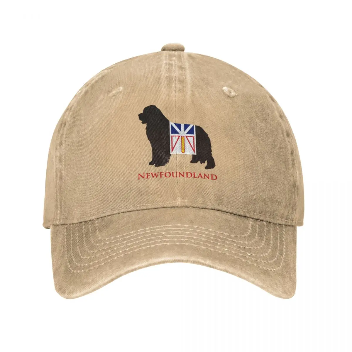 

Newfoundland Dog sporting the Newfoundland flag! Cap Cowboy Hat Hiking hat Rugby baseball cap |-f-| Woman hats Men's