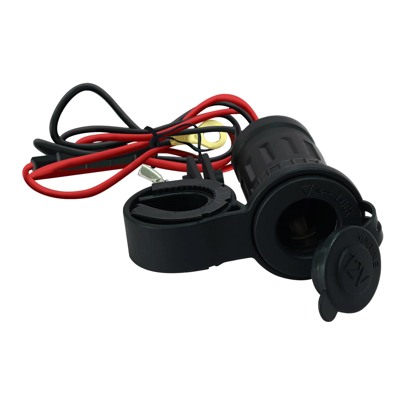 Presa Accendisigari Per Moto 12-24V 240W Con USB - Supporto Per Manubrio 22-30 Mm - Copertura Impermeabile E Fusibile 10A - 2