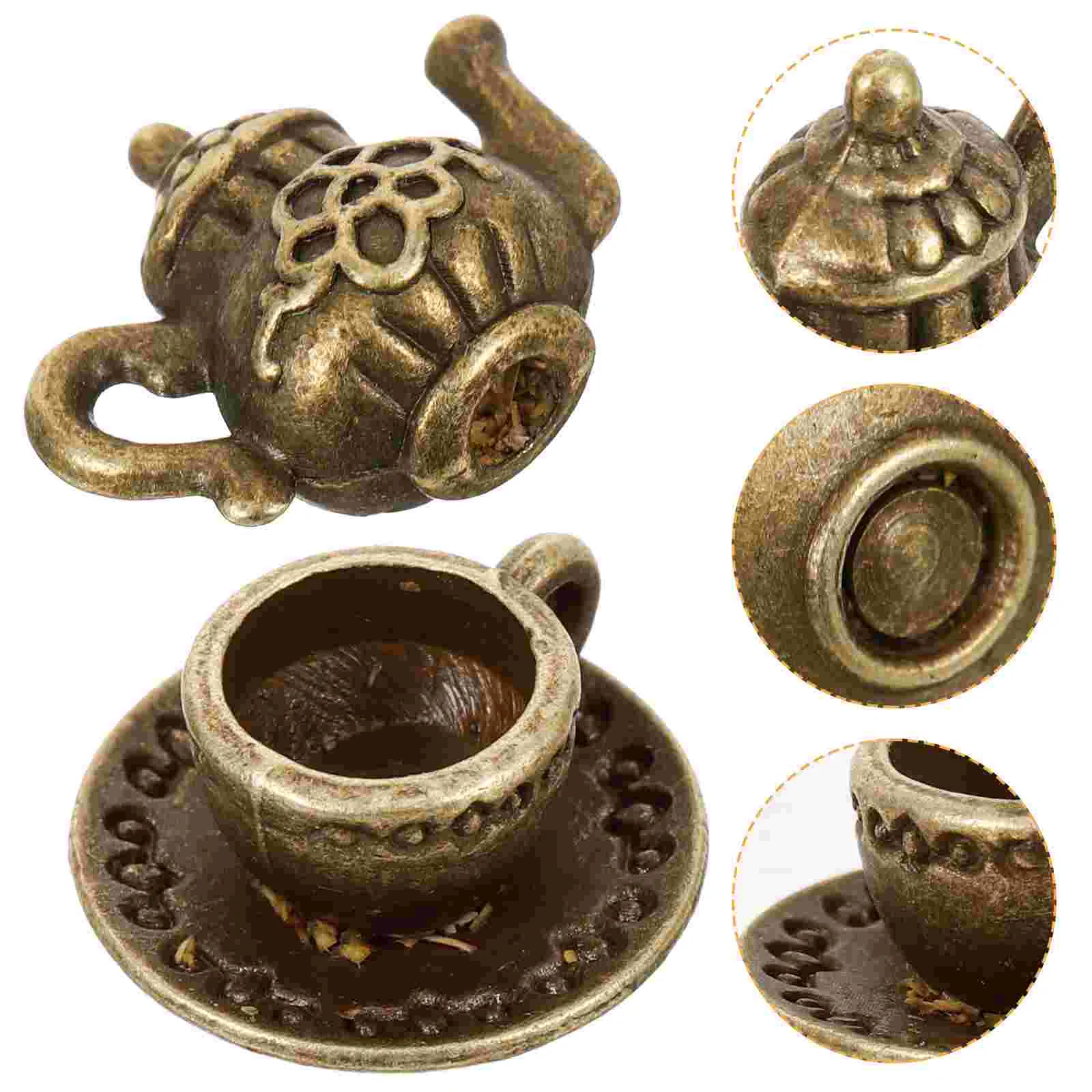 

Miniature Tea Cup Set Vintage Dollhouse Teapot Tiny Tea Cups Little Girls Dollhouse Coffee Shop Kitchen Accessories