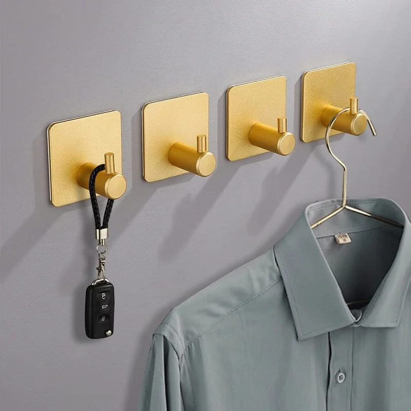 AdhesiveDoorHooksWallMountedKeyClothCoatDoorHangerKitchen