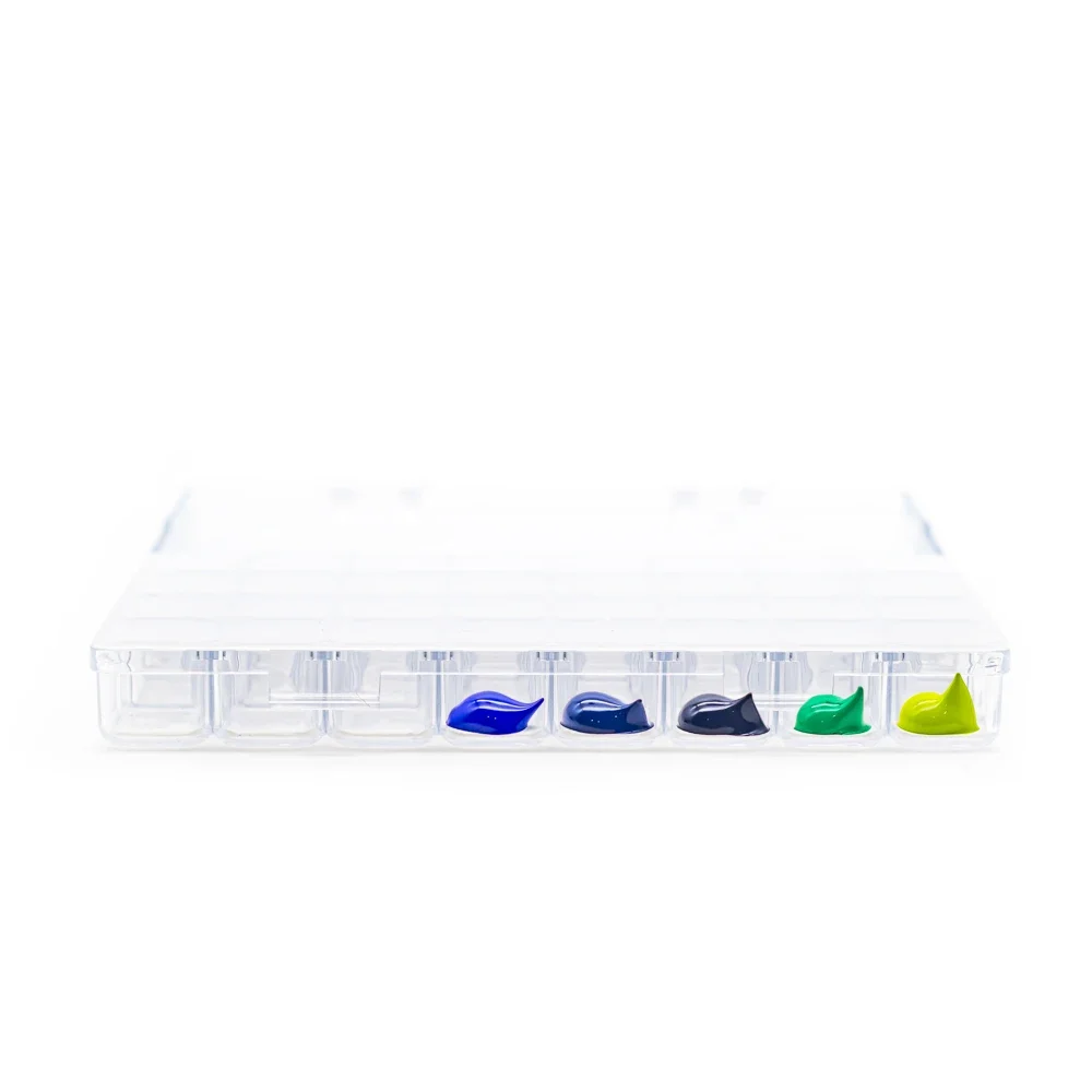 ArtSecret Transparent Paint Storage Palette Box 32 Wells Airtight Stay Wet for Watercolor Gouache Acrylic and Oil Paint