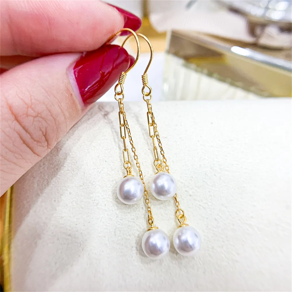 

DIY Pearl Accessories 925 Silver Ear Stud Empty Holder Fashion Gold Silver Eardrop Holder Suitable for Embedding 5-9mm Beads