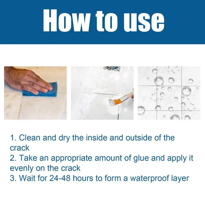 100g Transparent Waterproof Agent Toilet Anti-Leak Glue Strong Bonding Adhesive Sealant Quick Drying Invisible Bathroom Glue