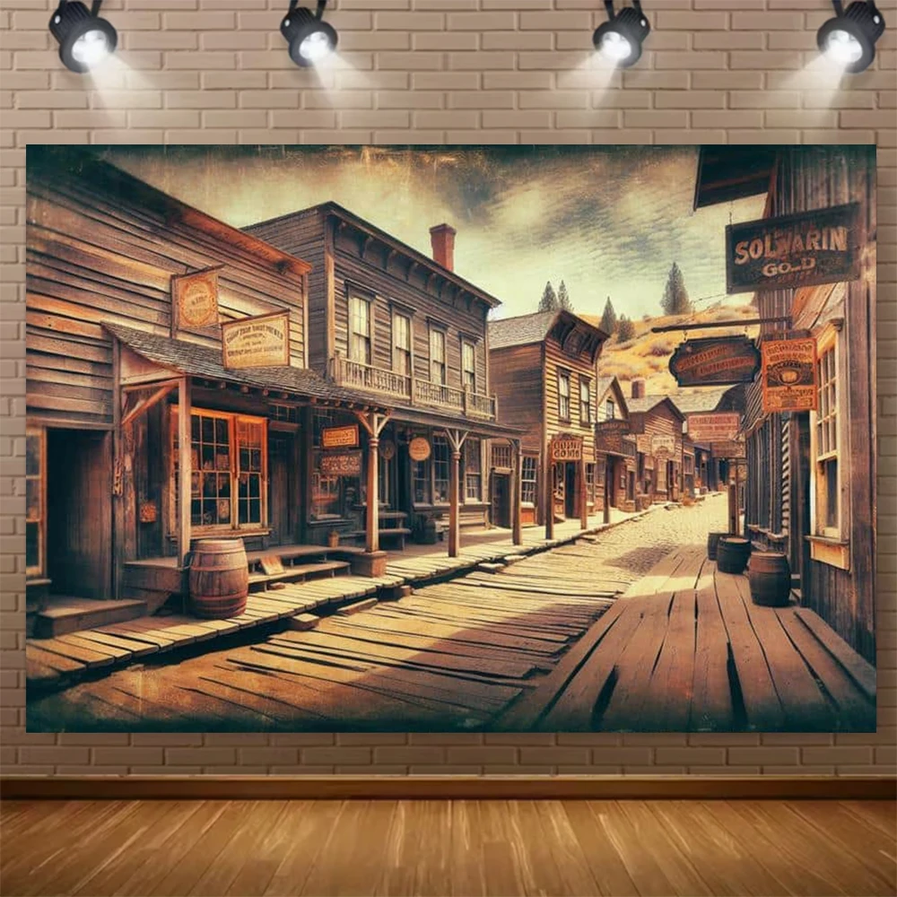 Wild West Cowboy Party Hintergrund Banner Land Scheune Junge Alles Gute zum Geburtstag Dekoration Hintergrund Baby GeschenkeDusche Fotografie Requisiten – Detail 3
