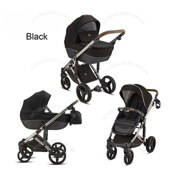 Deluxe Baby Stroller 2 in 1 High View Comfortable Baby Stroller Foldable Portable Travel Baby Carriage with Mother Bag 1