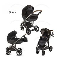 Deluxe Baby Stroller 2 in 1 High View Comfortable Baby Stroller Foldable Portable Travel Baby Carriage with Mother Bag