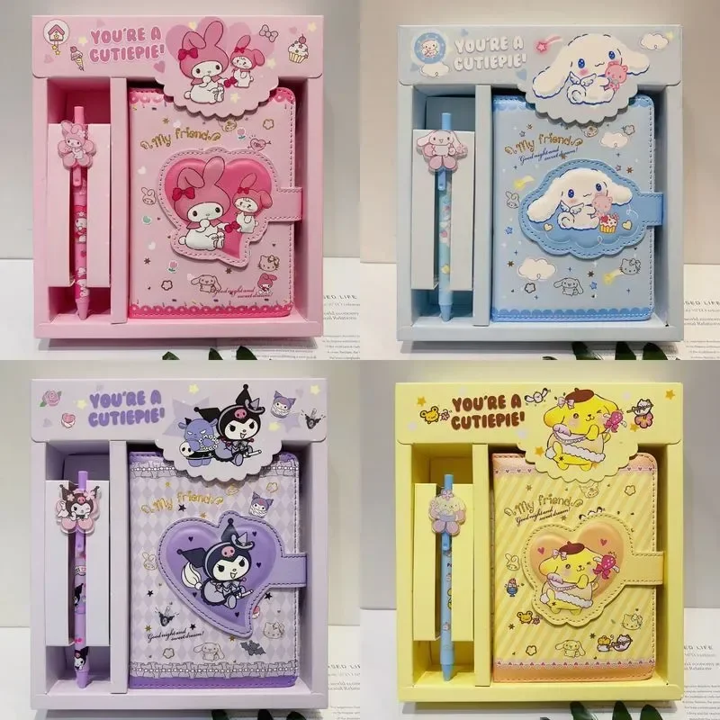 

Kawaii Sanrio блокнот аниме Kuromi ручной счет мультфильм Cinnamoroll дневник дети Магнитная застежка блокнот подарочная коробка