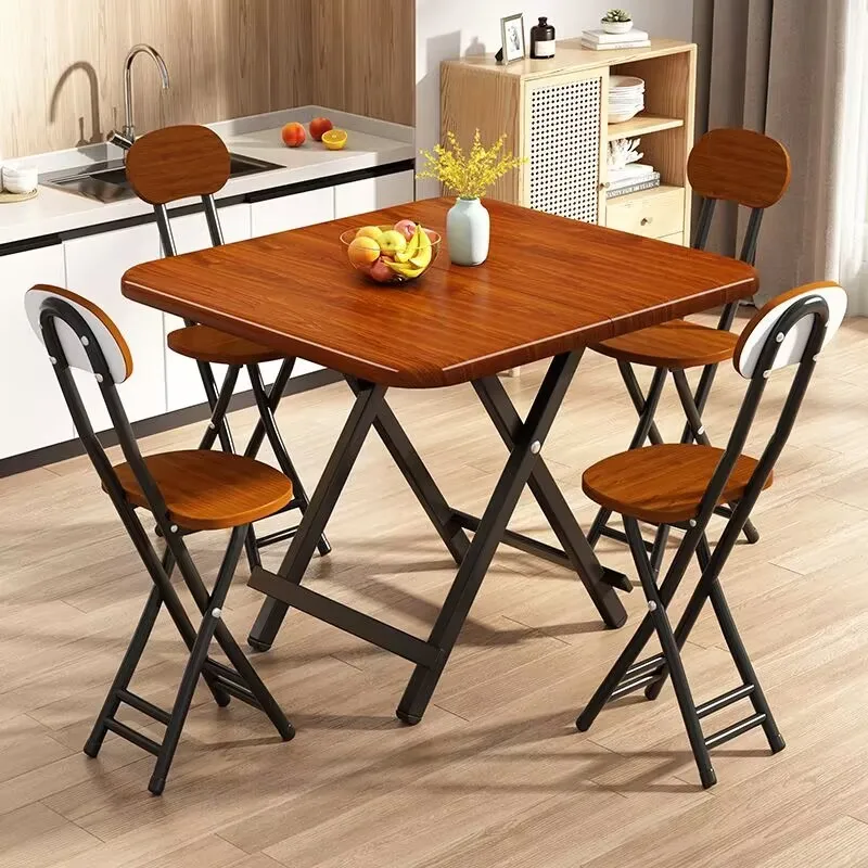

Portable Folding Table Chairs For Travel Camping Modern Breakfast Table With 4 Chairs Kitchen Furniture Balcony Coffee Table Set