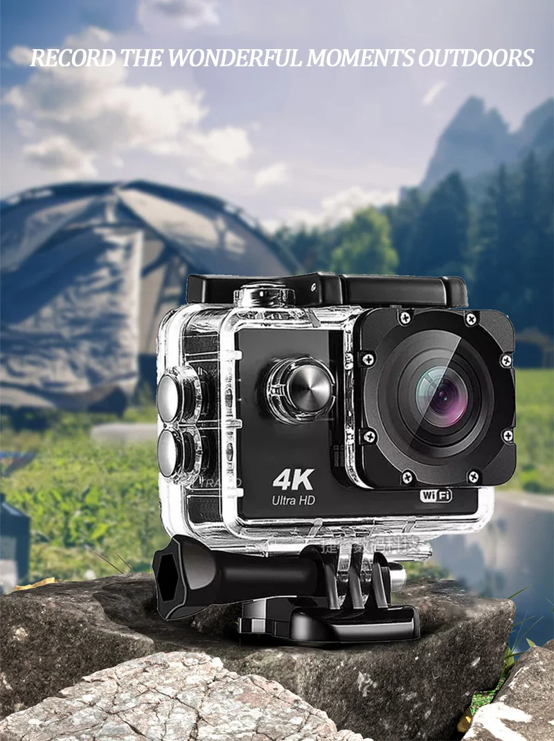 Ultra HD 4K Action Camera 30fps/170D Underwater Helmet Waterproof 2.0-inch Screen WiFi Remote Control Sports go Video Camera Pro
