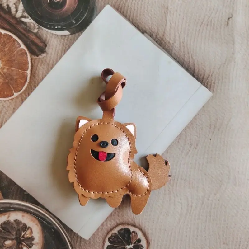 Genuine Leather Handmade Bags Charm Pendant Keychain Hanging Ornament Handbag Purse Exquisite Decor Keyring Bag Accessories