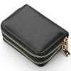 Stylish Women's Card Holder Wallet Double Layer Zipper, Multi-Function Compact Design for Cards & Cash, Small Portable Organizer 2