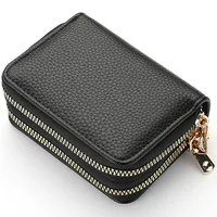 Stylish Women's Card Holder Wallet Double Layer Zipper, Multi-Function Compact Design for Cards & Cash, Small Portable Organizer 2