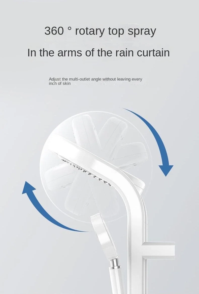 Description Picture 4 of itemDesign High End Bathroom Gray Shower Set Round Shower Head Bathtub Hot and Cold Brass LED Display Mixer Faucet Shower System