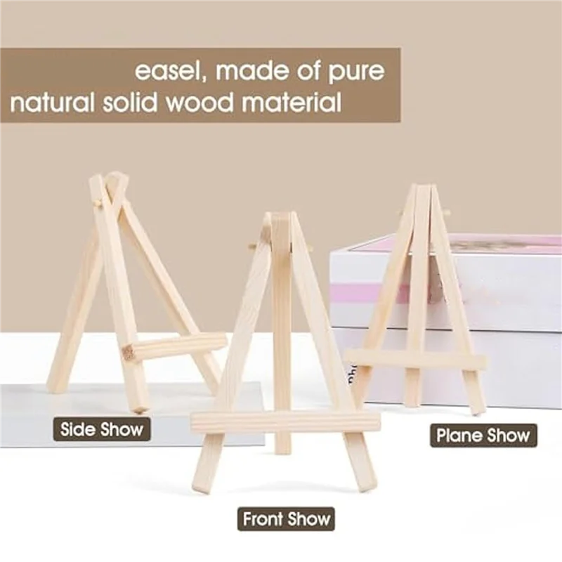 Mini cavalletto da esposizione in legno da 36 pezzi, piccolo cavalletto in legno per piccoli supporti per tela, artigianato per - immagine 3