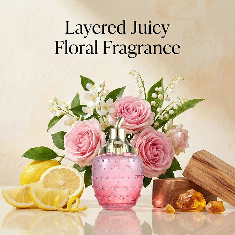 Eau de toilette de morango para mulher perfume rosa jasmim âmbar_voghion.com
