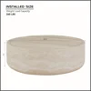 Round Coffee Table, 39.37” Tea Faux Travertine Textured Tables Fiberglass Side Tables End Table for Living Room, Apartment 2