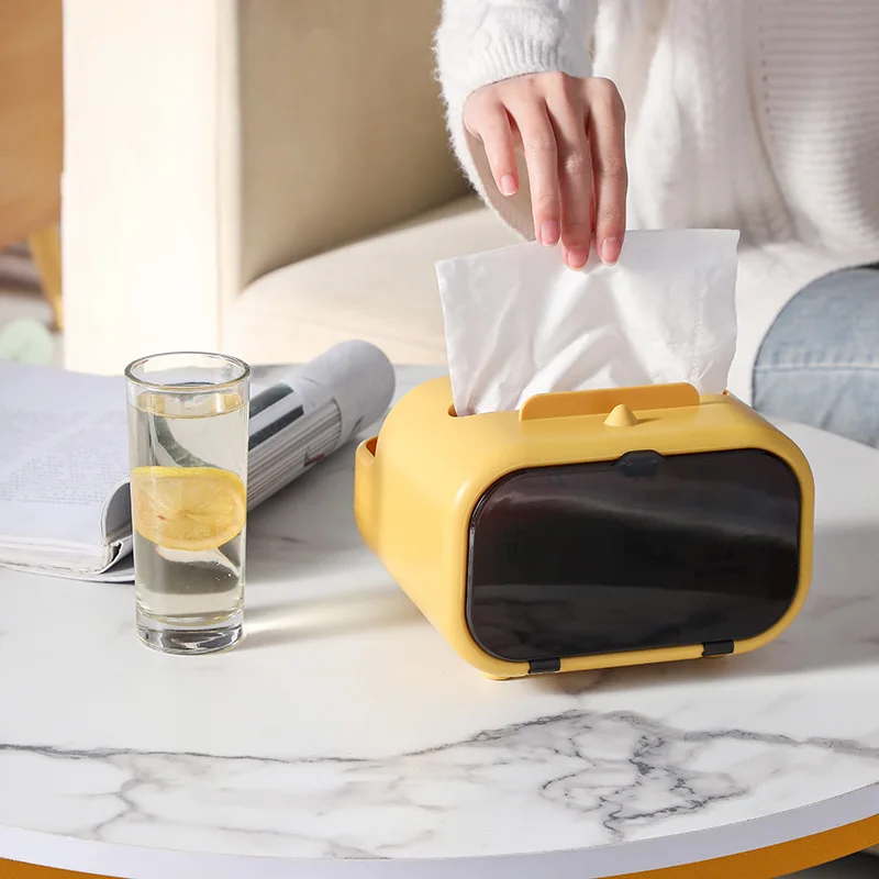 

New Style Multifunctional Spring Tissue Box Cover Napkin Holder Home Office Remote Control Storage Wipes Case Desk Organizer 1pc