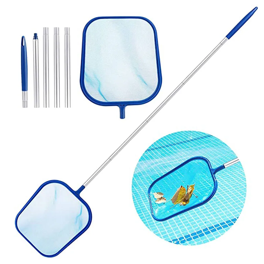 

Pool Leaf Skimmer Skimming Pool with 5-Section Aluminum Pole for Cleaning Swimming Pool Garden Pond Hot Tub and Spa