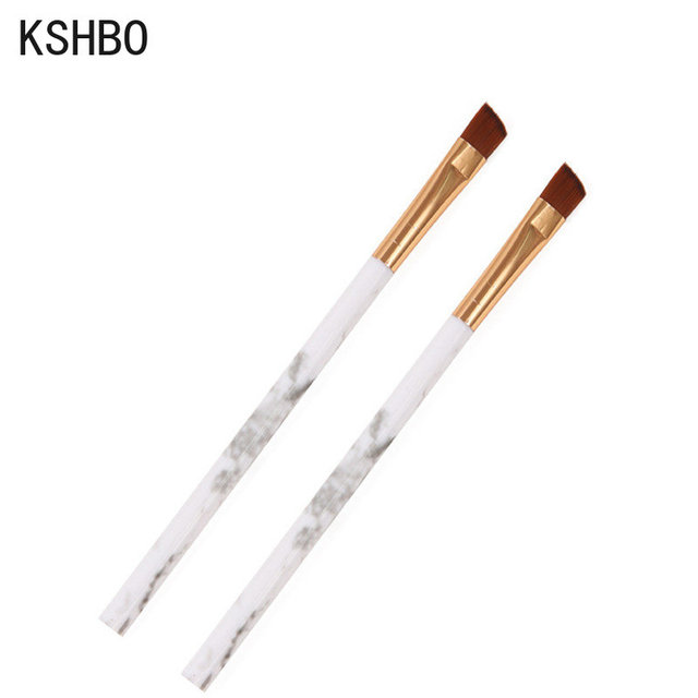 KSHBO 2pcs/set Brow Contour Brush Eyebrow Eyeliner Brush Portable Small Angled Eyebrow Liner Brush Women Makeup Cosmetic Tools - 03 2pcs