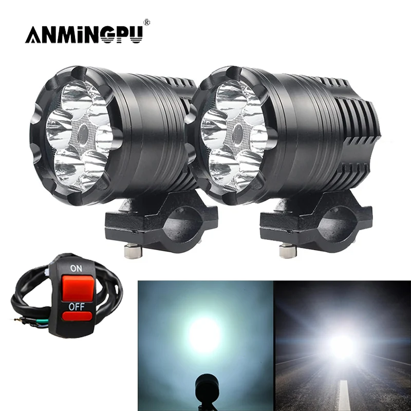 Anmingpu Moto Led Faro Fendinebbia Faretto 12V Led Ausiliario Faro Led Moto Lampada Accessori Universale Aggiuntivo