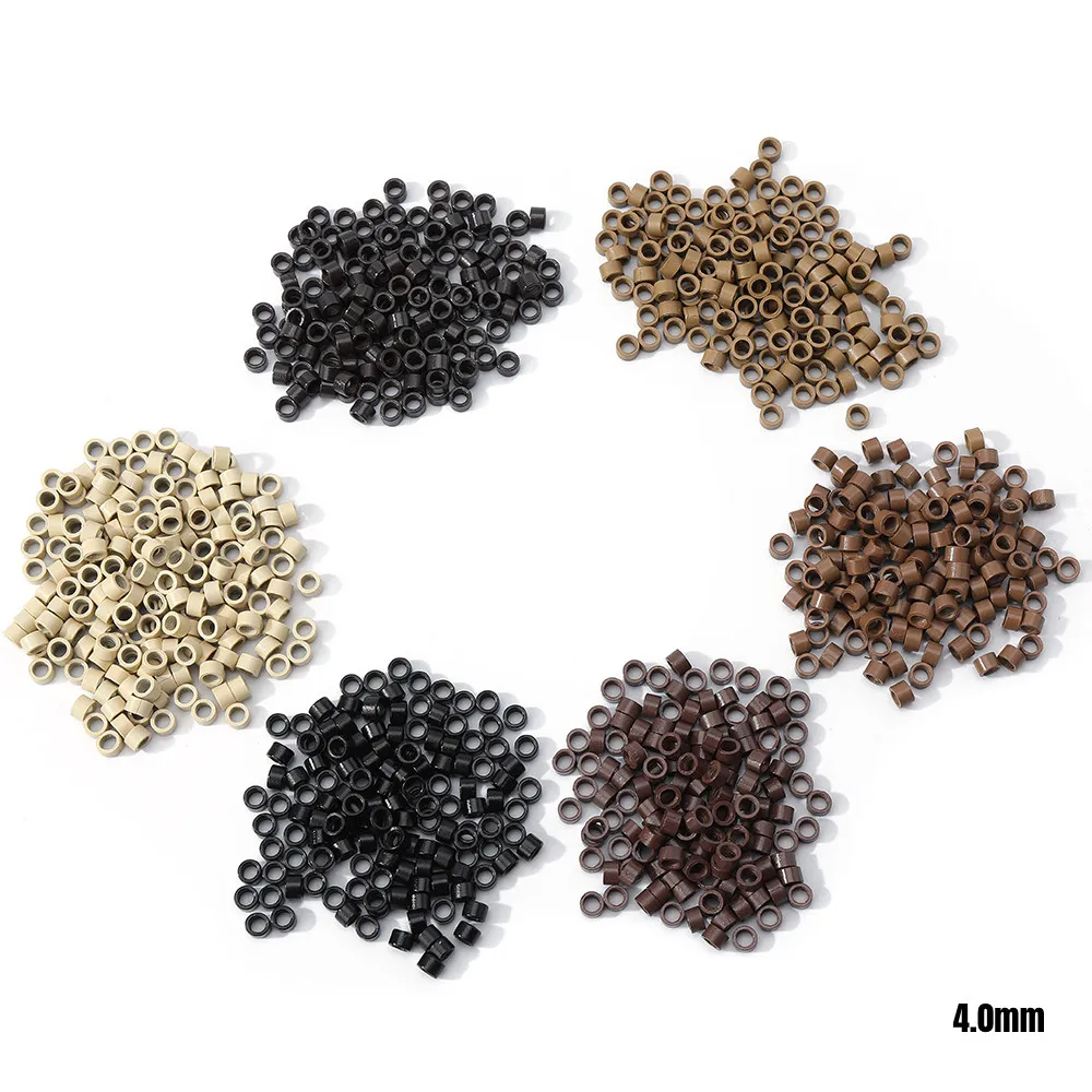 Micro ring with screw 1000pcs / bottle 4.0micro ring #1 colors i tip hair beads hair links for hair extension tools