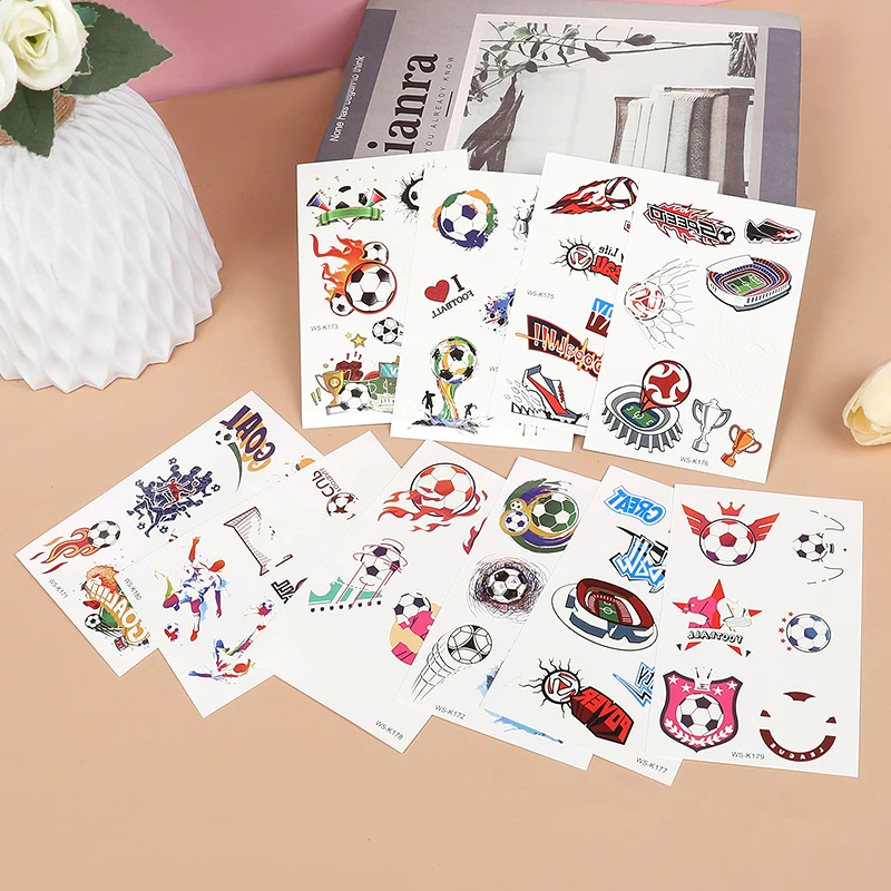 10PCS Waterproof Night Light Football Fake Tattoo Stickers Suitable for match fans and party decorations Supplies