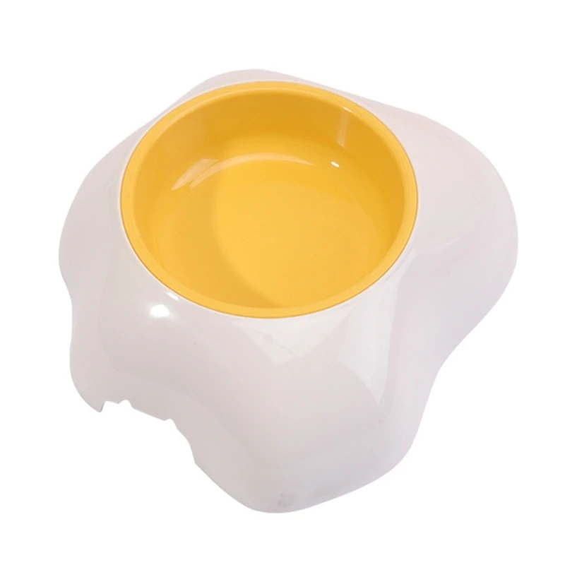 

H55E Egg Yolk Shape Slow Feeding Pet Eating Bowl Non-slip Base Food Water Bowls