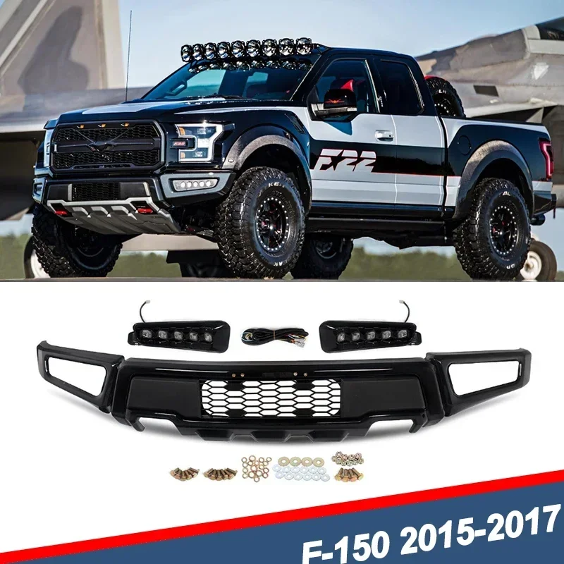 

Передний бампер из черной стали для Ford F150 2015-2017 годов выпуска