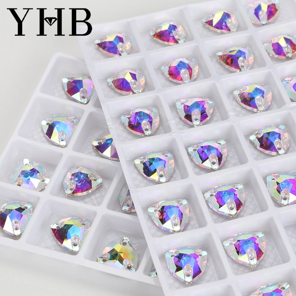 Sewing Rhinestones Fat Trilliant Glass Siam Crystal AB Flatback For Garment Clothes Bags