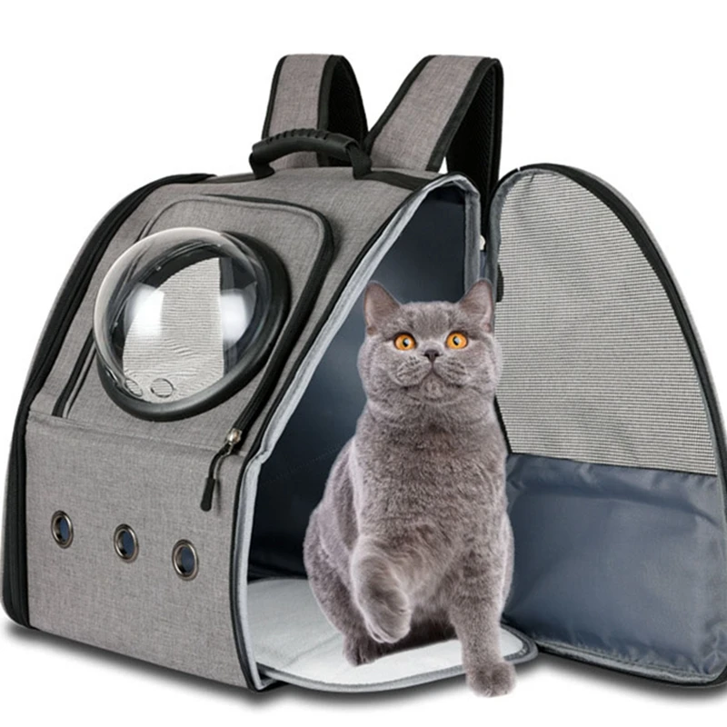 

Сумка-переноска для домашних животных, портативный складной дышащий ранец для кошек средней длины, уличная дорожная сумка спереди, сетчатый рюкзак