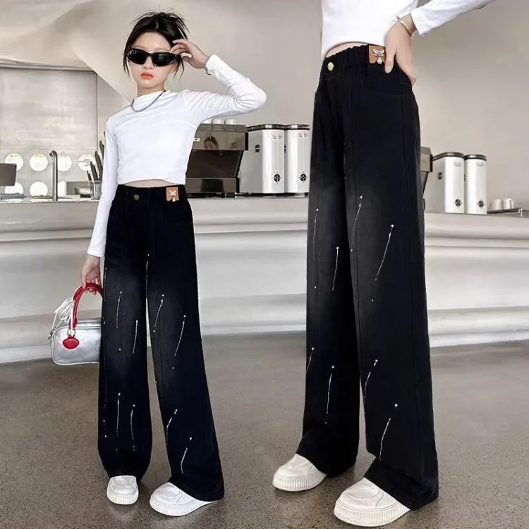 Wide-Leg Jeans Winter Fleece-Lined Thermal