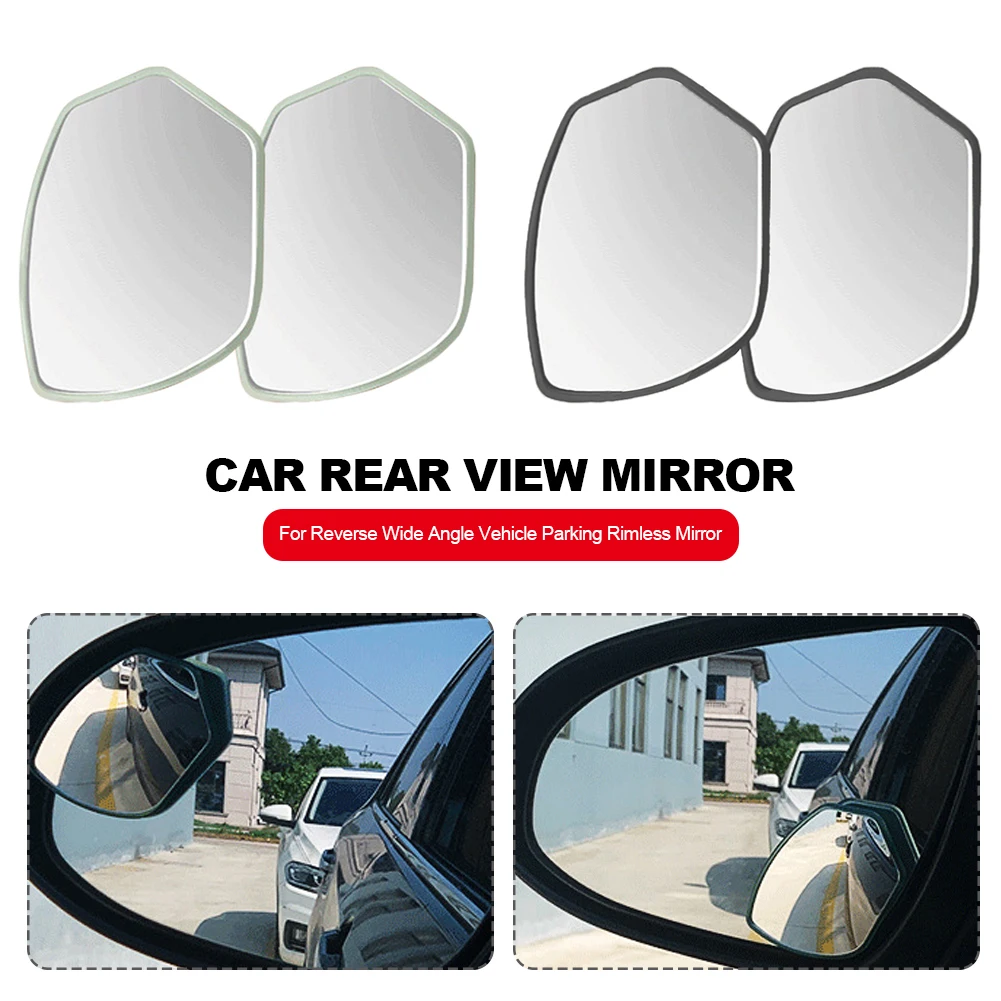 

2Pcs Car Rearview Convex Mirror 360 Degree HD Blind Spot Mirror Adjustable for Reverse Wide Angle Vehicle Parking Rimless Mirror